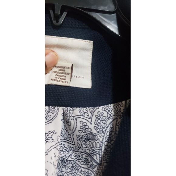 Mercer & Madison Womens Navy Blue Corduroy One Button Blazer Jacket Sz M - Picture 5 of 8